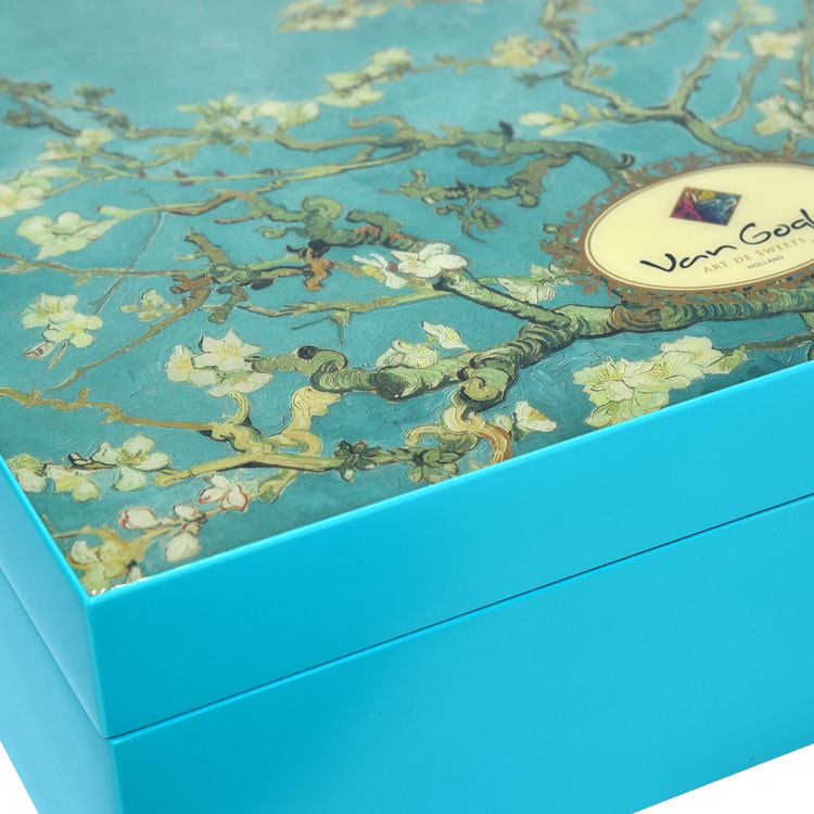 Caja de almacenamiento de joyería de madera impresa con bandeja interior extraíble y versátil