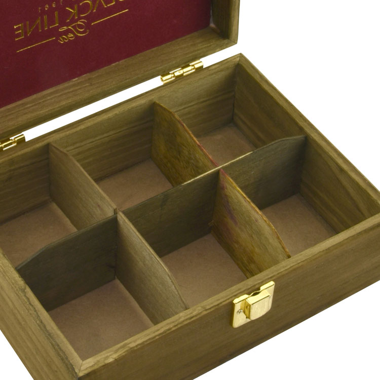 Borrando color de madera de té natural de madera sólida Caja de madera