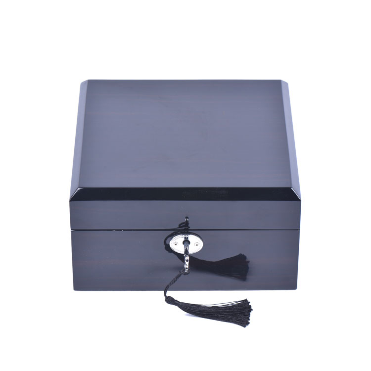 Caja de madera personalizada personalizada, caja de embalaje de reloj lacada en negro de madera personalizada, Woodbox