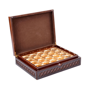 Caja de regalo de Ramadán de madera en forma de mezquita con acabado mate para envases de citas y dulces