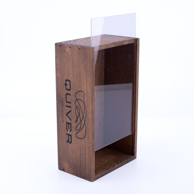 LOGO OEM OEM OEM Hogar stock al por mayor de la funda de cobertura de pino Joya de madera de pino Caja de madera de almacenamiento de vidrio