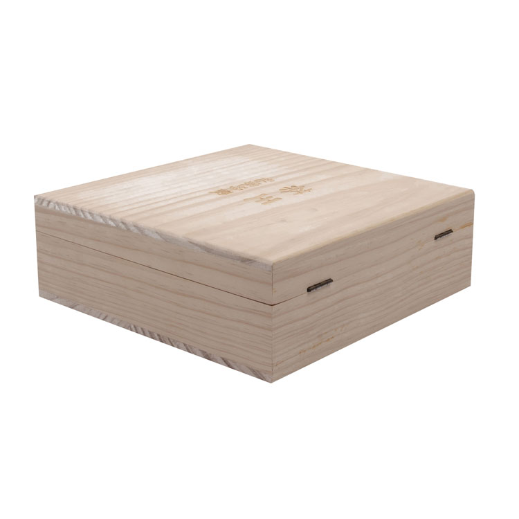 Caja de balsa de color natural con 6 compartimentos Bag Caddy Caja de té de madera con tapa cerrable