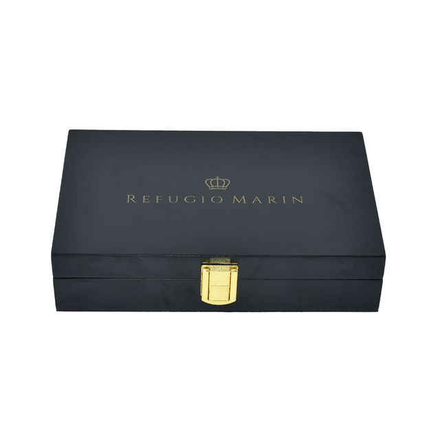 Caja de madera de la billetera de la billetera del cinturón de seguridad plateado Caja de madera para regalo