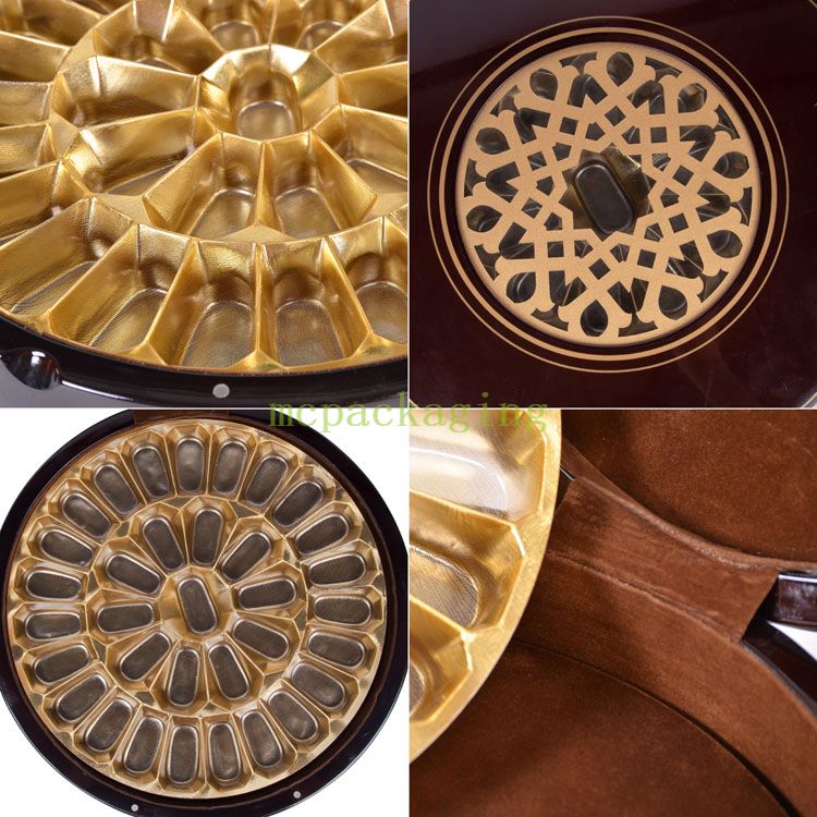 Diseño rígido de medjool con divisores bateel islámico exquisito marco arabia arabia hechas a mano laca laca citas de madera caja