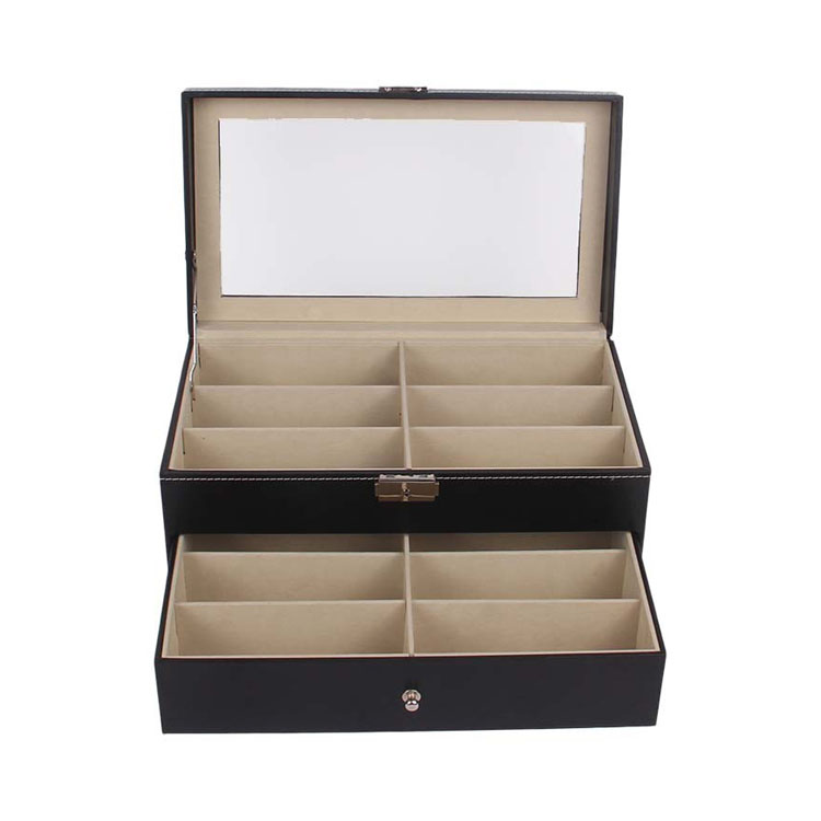 Caja de estuche de gafas de sol de mosaico de madera de leche ocular