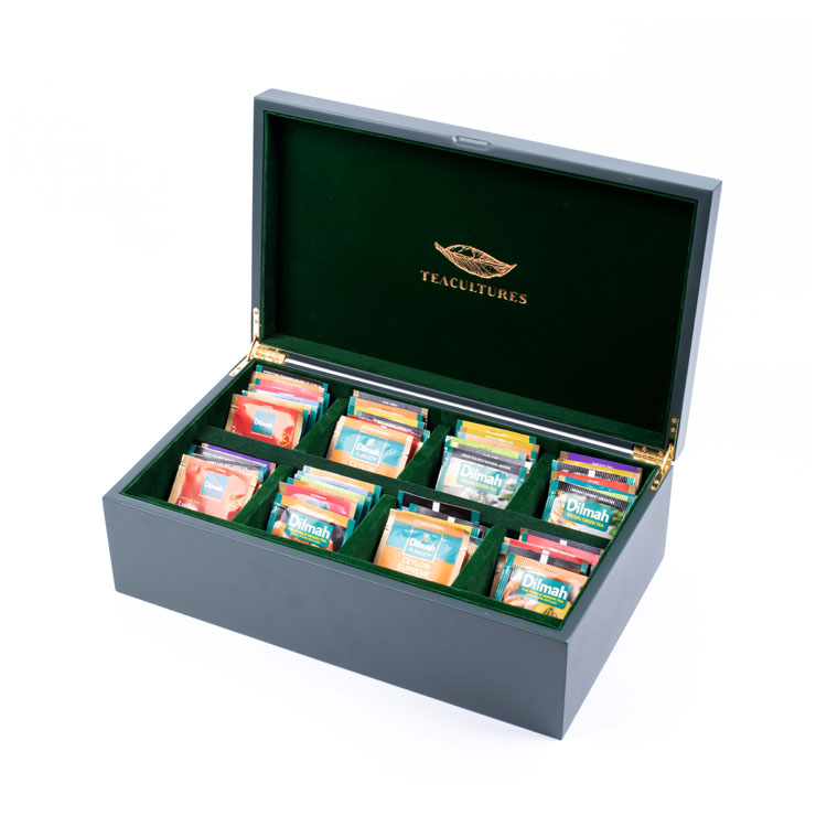 Caja de almacenamiento de bolsas de té de madera personalizada