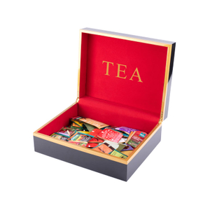 Caja de té de madera hecha a medida de lujo Caja de bolsas de té de madera de té blanco