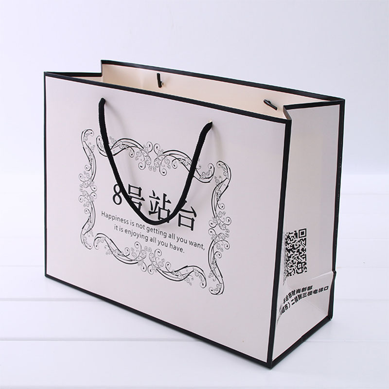 Logotipo privado personalizado impreso en negro Big Big personalizado Compras de lujo bolsas de papel premium con asa