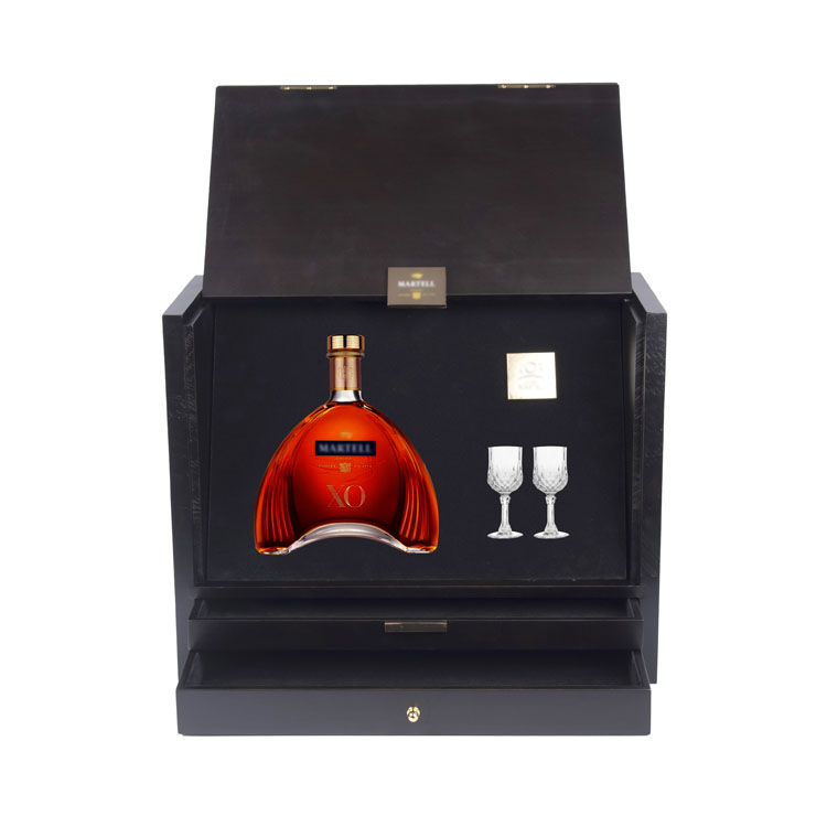 Caja de vino distintiva de madera de pino negro mate