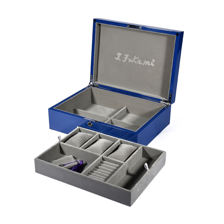 Caja de madera de joyería de pintura de piano de marca famosa de lujo