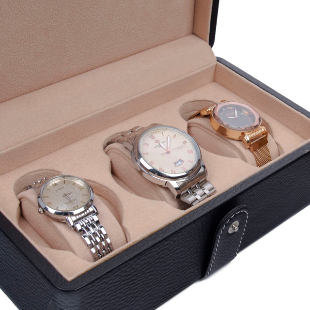 Caja de madera de lujo individual personalizada con cajas de exhibición, ranuras para relojes, embalaje de almacenamiento negro personalizado, 6 y caja de reloj de madera