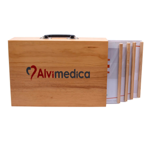 Caja de madera con la caja de correo de papel de papel corrugado impreso personalizado para el embalaje de regalo con el mango