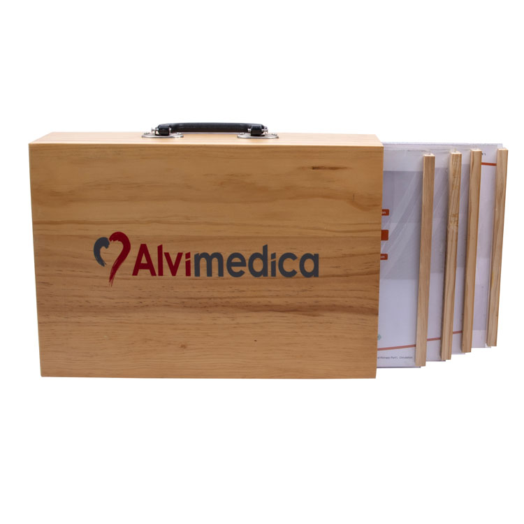 Caja de madera con la caja de correo de papel de papel corrugado impreso personalizado para el embalaje de regalo con el mango