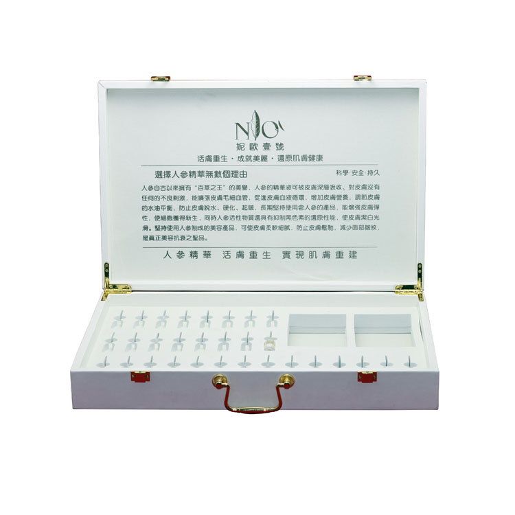 Jewhey White Watch Razor Collar Pin Pearl Gvp White PU Cuero logo cosmético Director esencial Caja de regalos de regalo
