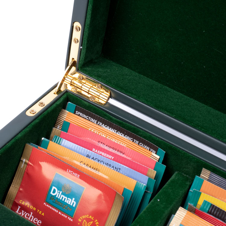 Caja de almacenamiento de bolsas de té de madera personalizada