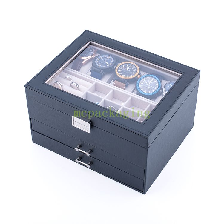 Caja de relojes de madera gafas de sol y joyas restaurando joyería de madera caja de música de joyería de madera