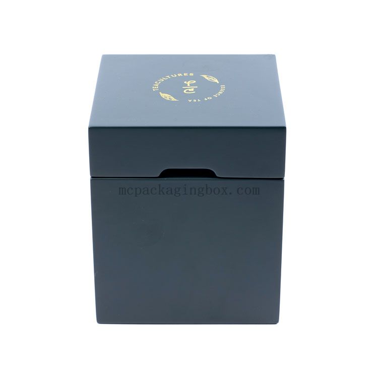 Cilindro alto y vacío Cilíndrico blanco Matte negro doble tapa de té de metal