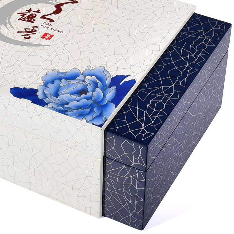 Caja de madera cuadrada de té Cajas de té de madera Caja de anillo de madera al por mayor