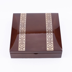 Caja de madera de palmera datilera dorada popular de KSA