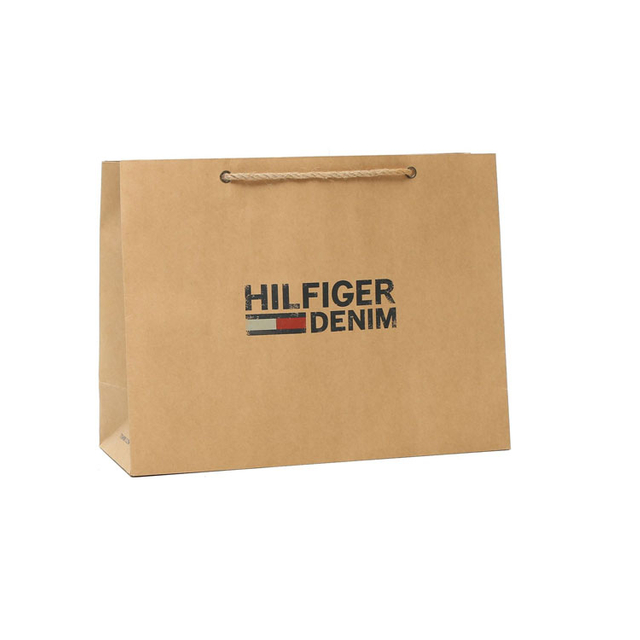 Bolsas de embalaje de cartón de mango de cinta impresa