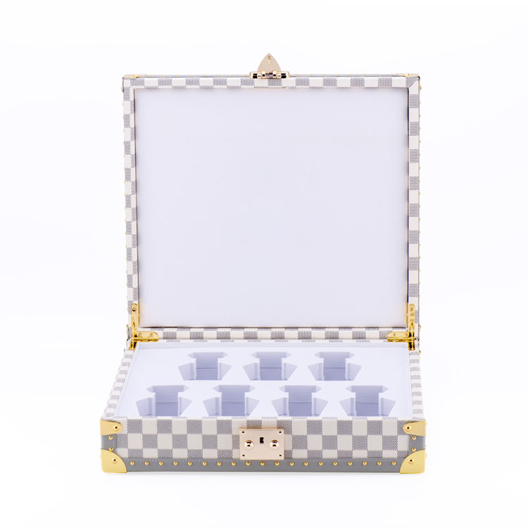 Difusor de lengüeta a máquina, etiqueta de madera, cuero acrílico, rosa, envío de batalla, laca de Piano, caja de Perfume de madera