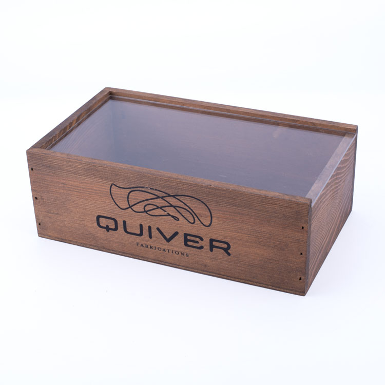 LOGO OEM OEM OEM Hogar stock al por mayor de la funda de cobertura de pino Joya de madera de pino Caja de madera de almacenamiento de vidrio