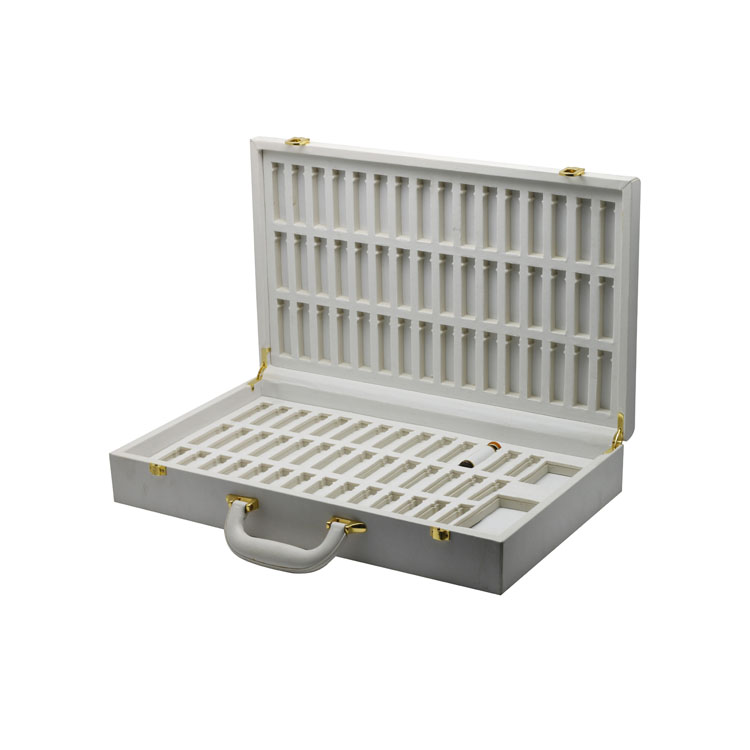 Caja de envasado de regalo cosmético de cuero blanco con frase de brazalete
