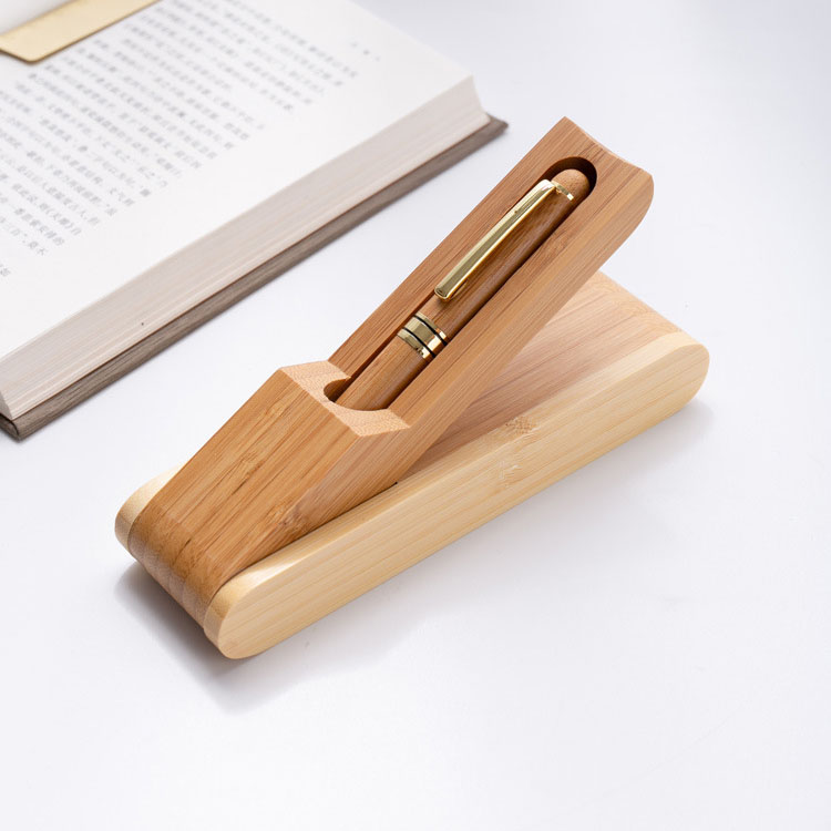 Bolígrafos de madera de lujo del organizador con el tenedor de madera de la caja de la pluma del regalo