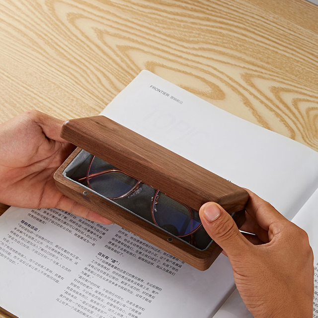 Caja de embalaje de las gafas de sol de gran tamaño de cuero de encargo de las cajas para la caja de embalaje de madera de la exhibición