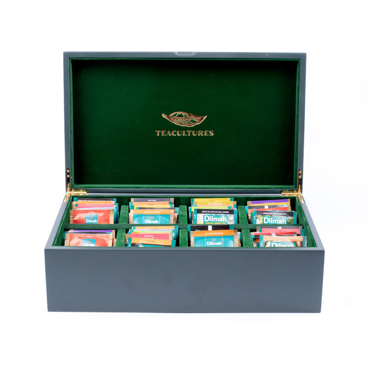 Caja de almacenamiento de bolsas de té de madera personalizada