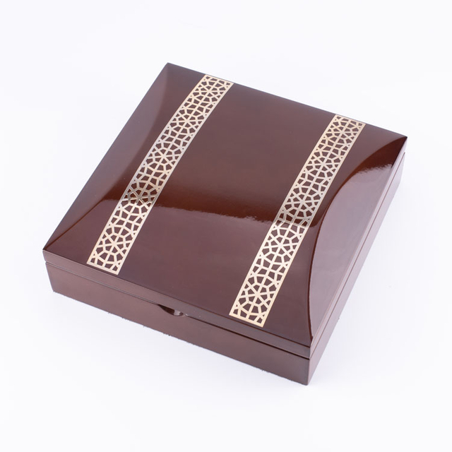 Caja de madera de palmera datilera dorada popular de KSA