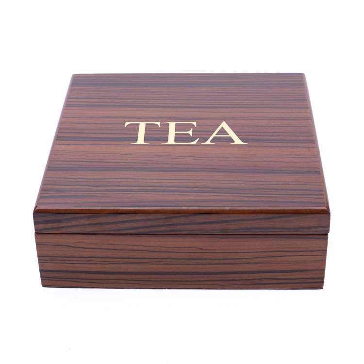 Caja de embalaje decorativo de té personalizado de 4 ranuras para hojas sueltas y proveedor de regalos