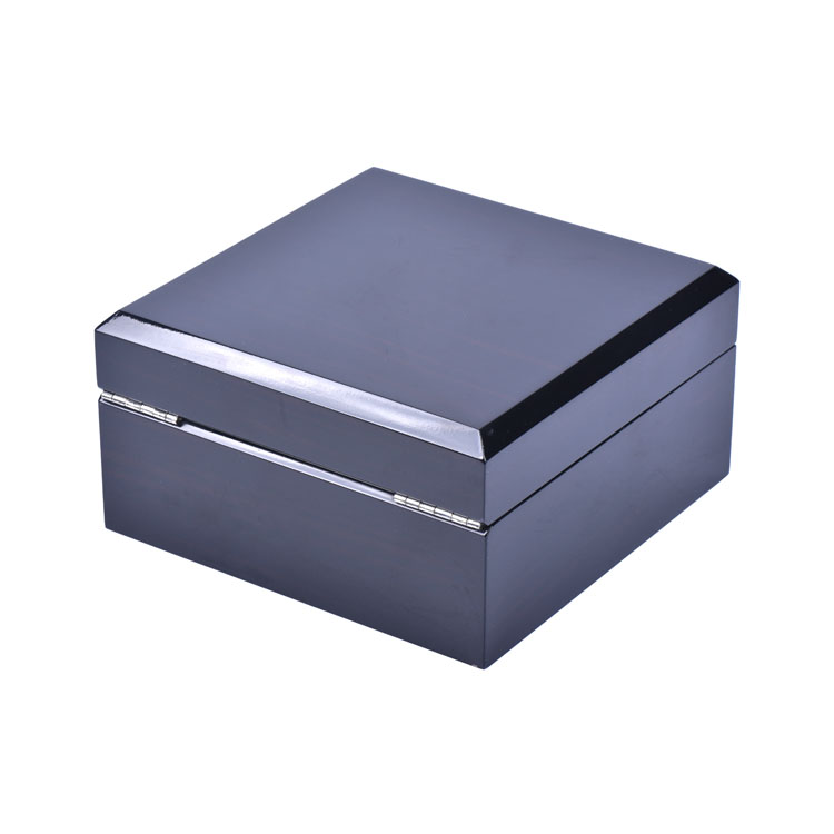 Caja de madera personalizada personalizada, caja de embalaje de reloj lacada en negro de madera personalizada, Woodbox