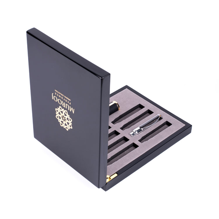 Caja de madera MDF de piano blanca de lujo personalizado para perfume de almacenamiento