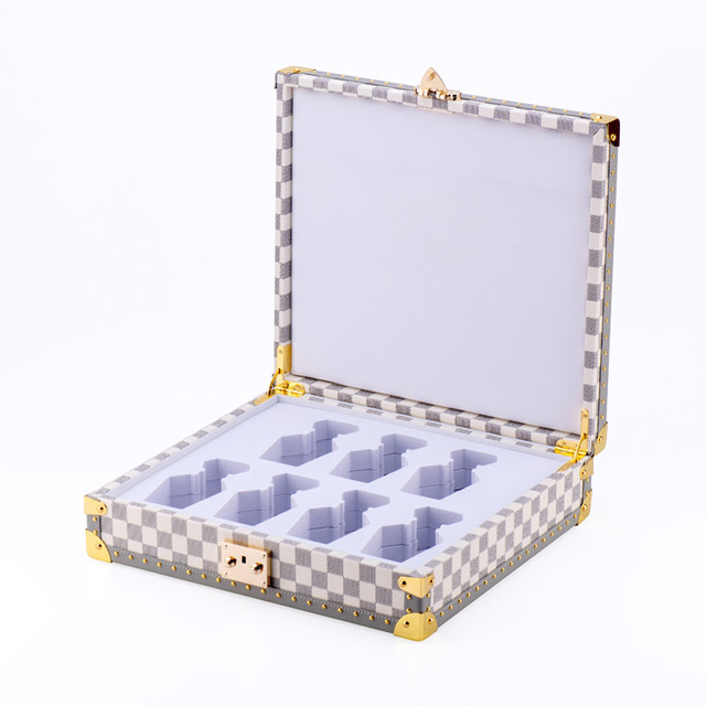 Difusor de lengüeta a máquina, etiqueta de madera, cuero acrílico, rosa, envío de batalla, laca de Piano, caja de Perfume de madera