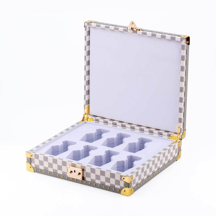 Difusor de lengüeta a máquina, etiqueta de madera, cuero acrílico, rosa, envío de batalla, laca de Piano, caja de Perfume de madera