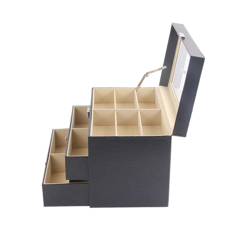 2024 Cajas personalizadas de gafas de sol azul marino de madera de madera azul marino