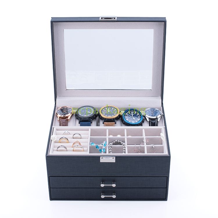 Caja de relojes de madera gafas de sol y joyas restaurando joyería de madera caja de música de joyería de madera