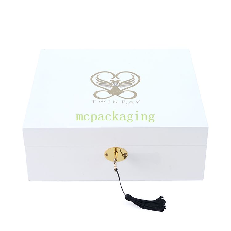 Caja para presentación de joyas de madera con tapa de cristal, caja de madera portátil para anillos y joyas, llave de bloqueo de caja de madera