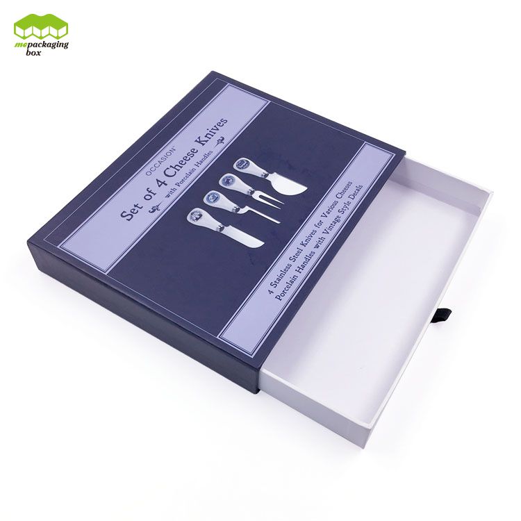 Caja de papel de regalo con cajón impreso con laminación mate