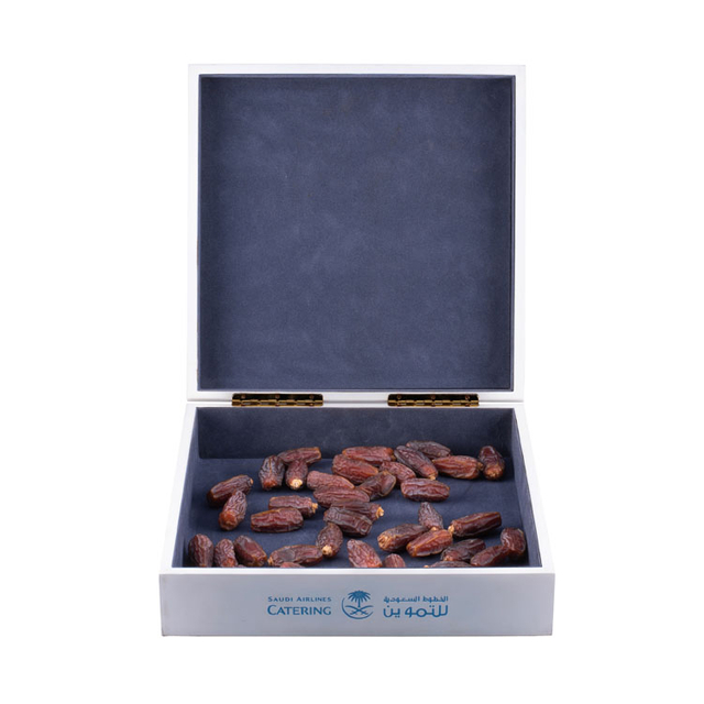 Caja Ramadán blanca única grabada con láser