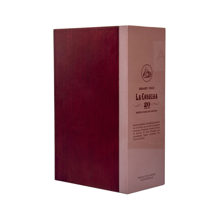 Brandy Botella Vidrio Flip Flap Vino Caja Madera