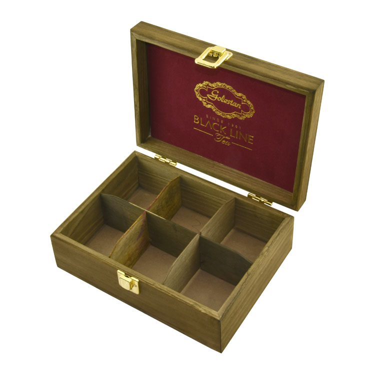 Borrando color de madera de té natural de madera sólida Caja de madera