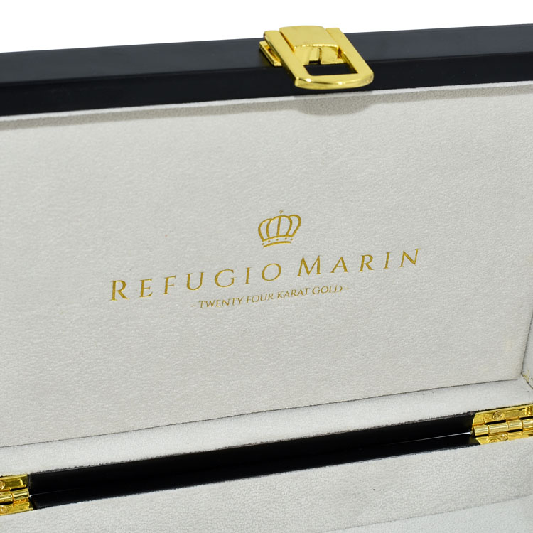 Caja de madera de la billetera de la billetera del cinturón de seguridad plateado Caja de madera para regalo