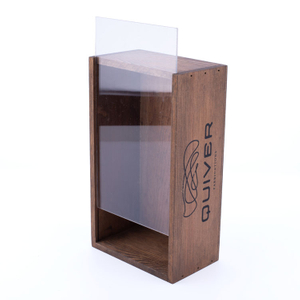 LOGO OEM OEM OEM Hogar stock al por mayor de la funda de cobertura de pino Joya de madera de pino Caja de madera de almacenamiento de vidrio