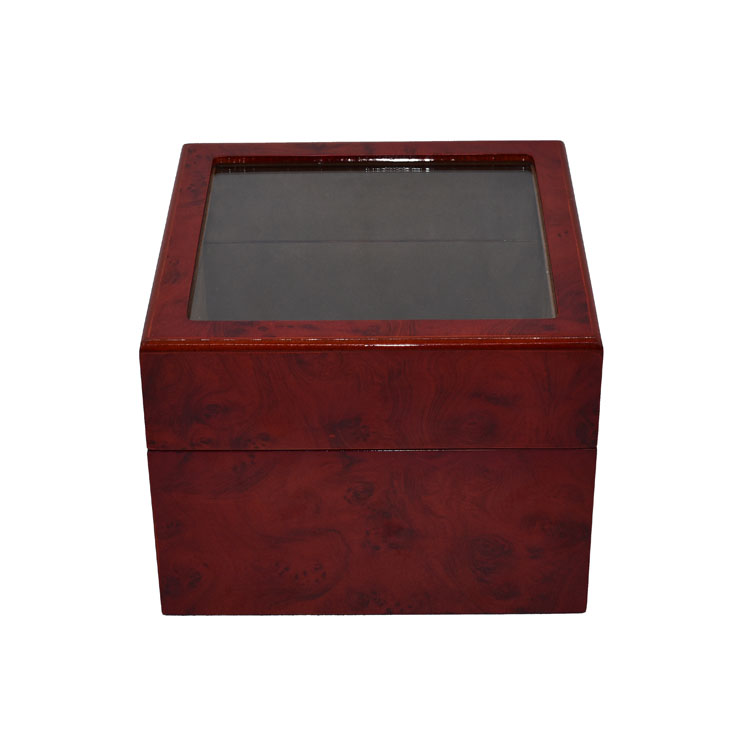 Caja de madera Tamaño personalizado Caja acrílica de tapa transparente Pantallas de envasado de té de madera de regalo