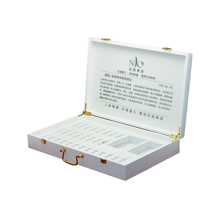 Jewhey White Watch Razor Collar Pin Pearl Gvp White PU Cuero logo cosmético Director esencial Caja de regalos de regalo