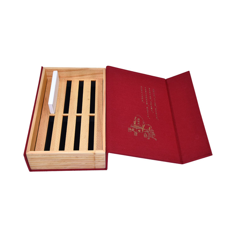 Precio competitivo Cajas de joyería de vino Set de regalo a granel Espejo de lino rojo Pino Culo de regalo Pino Pino