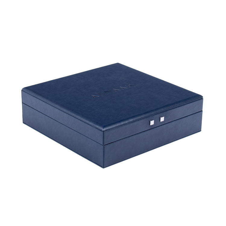 Diseñador LOGO DE LUXURA Custom Azul Rojo a prueba de cuero Velvet PU Wood Gafas de sol Set Packaging Cajas