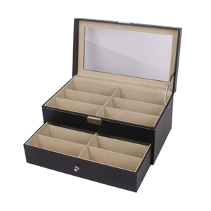 Caja de estuche de gafas de sol de mosaico de madera de leche ocular
